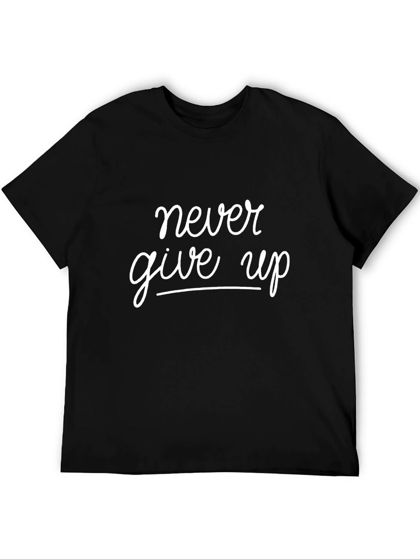 Never Give Up Graphic Tee - Black