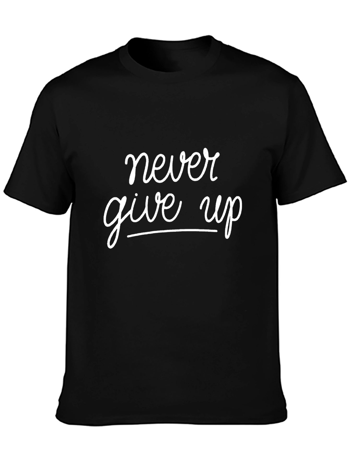 Never Give Up Graphic Tee - Black