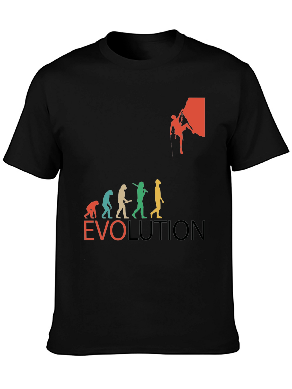 Evolution of Climbing T-Shirt - Black Crew Neck