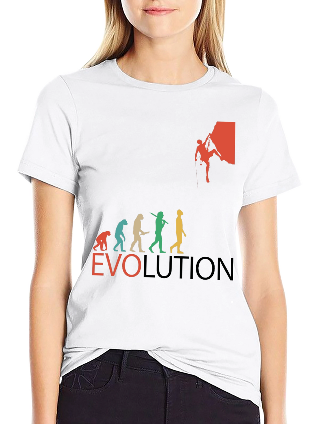 Evolution of Climbing T-Shirt - Black Crew Neck