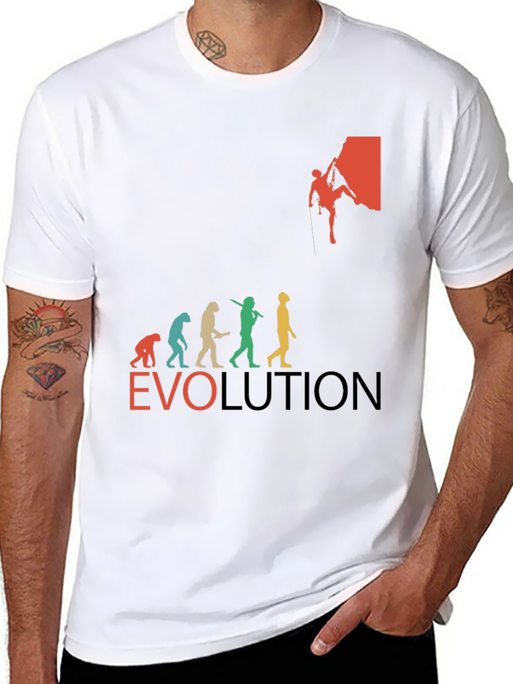 Evolution of Climbing T-Shirt - Black Crew Neck