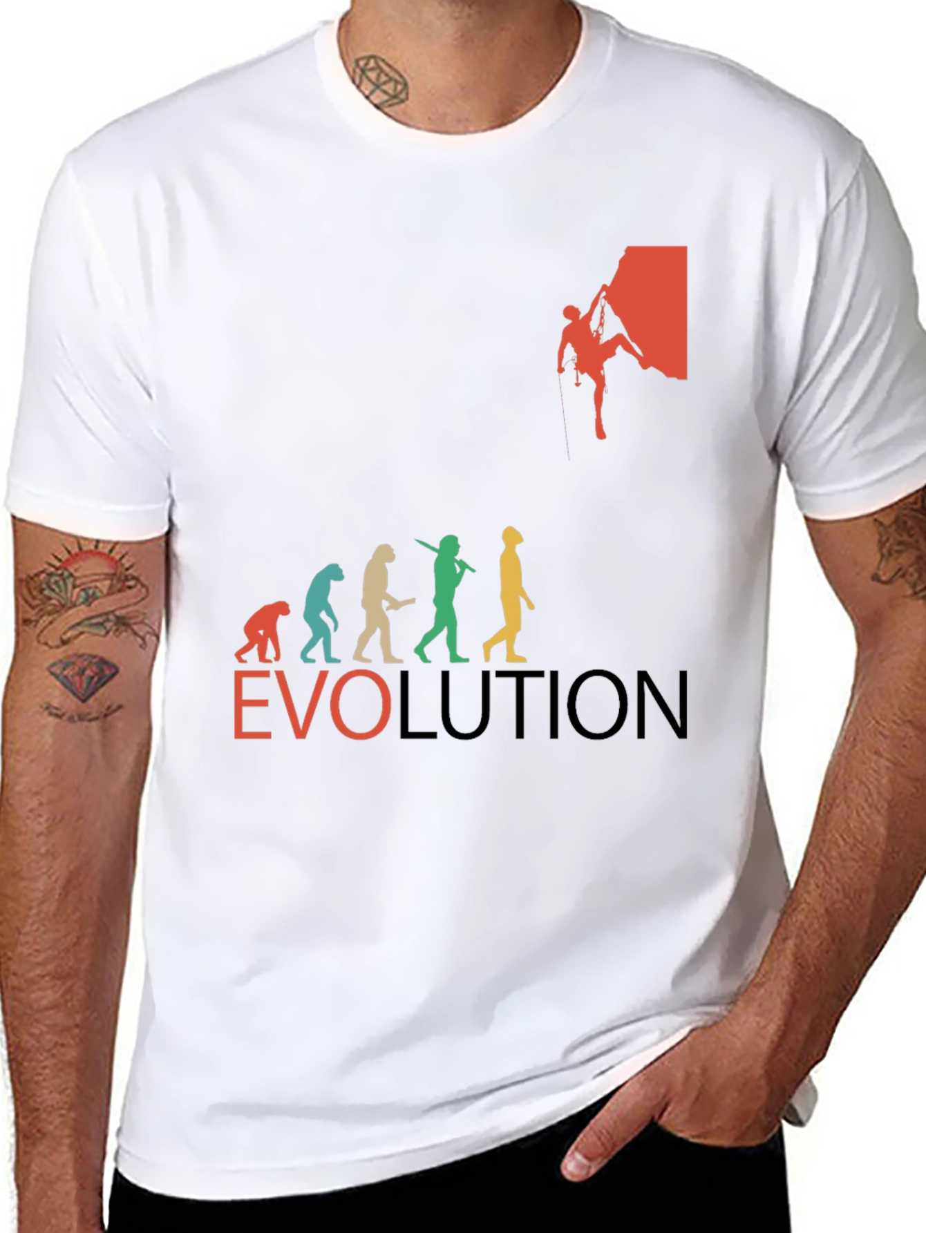Evolution of Climbing T-Shirt - Black Crew Neck
