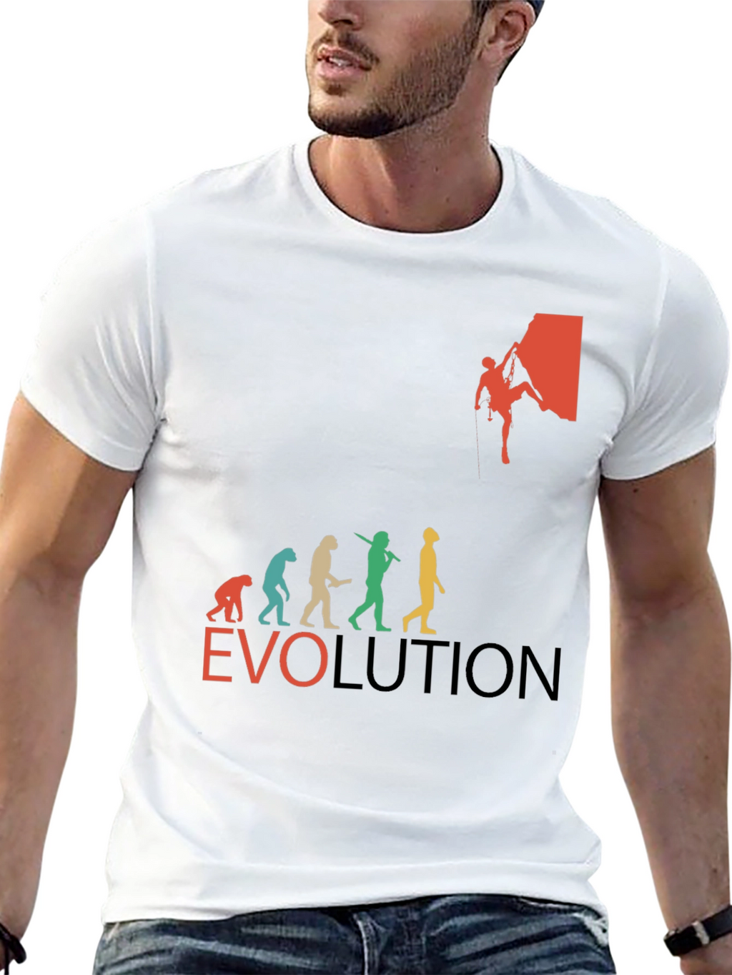 Evolution of Climbing T-Shirt - Black Crew Neck