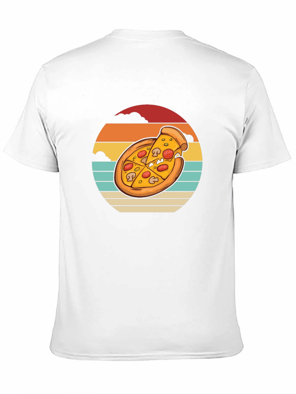 Pizza Sunset Graphic Tee - Black Cotton T-Shirt