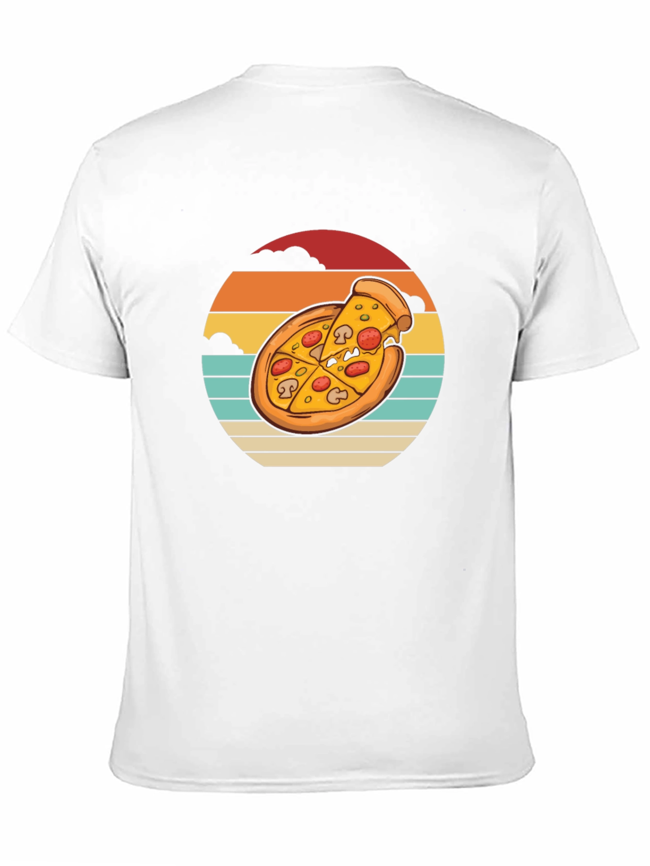 Pizza Sunset Graphic Tee - Black Cotton T-Shirt