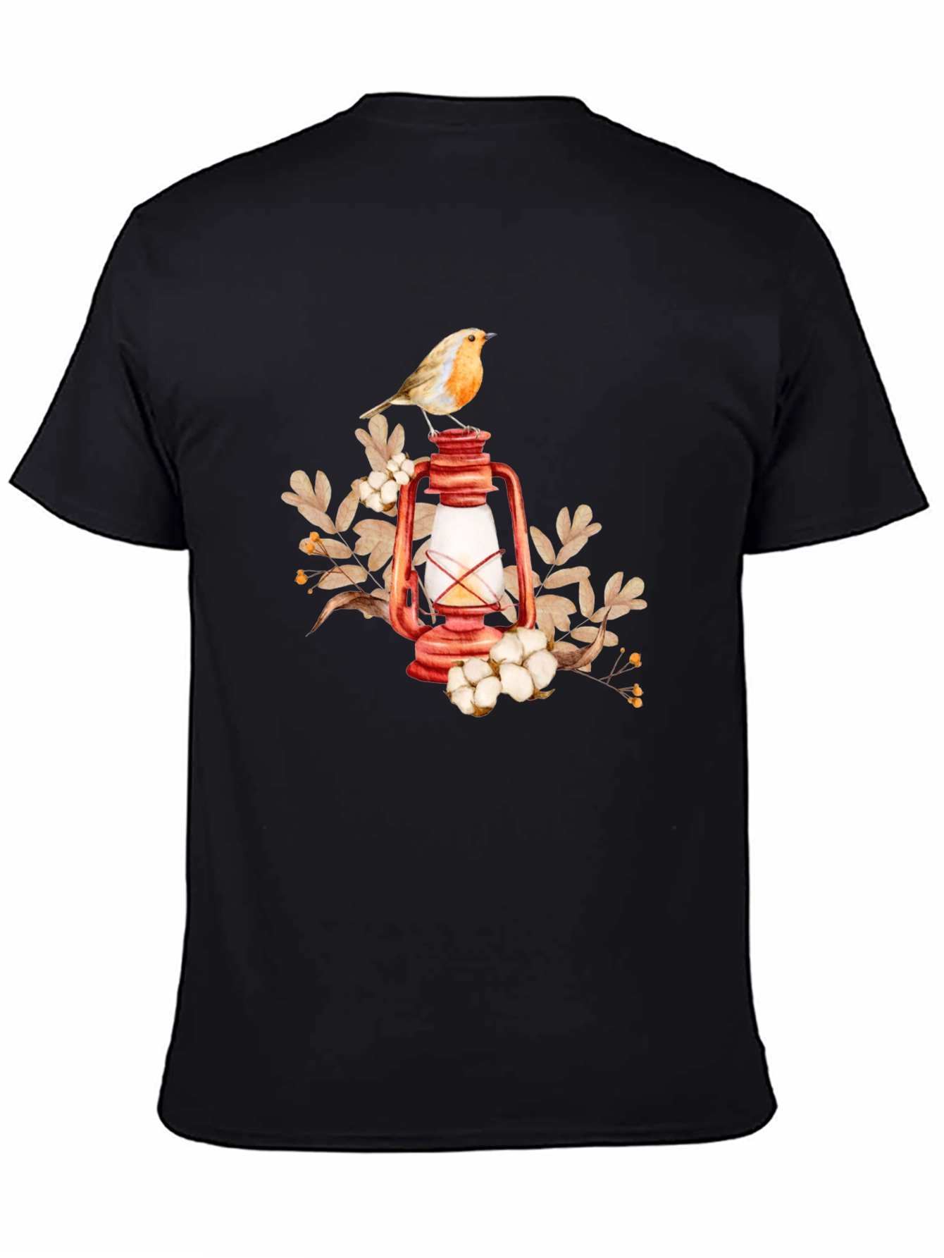 Bird on Lantern Graphic Tee - Black