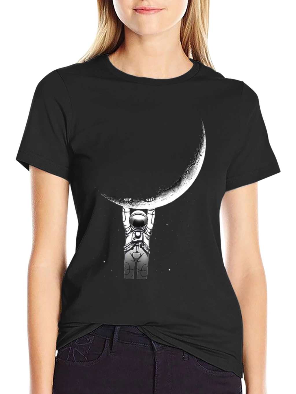 Astronaut Moon Lift Graphic T-Shirt