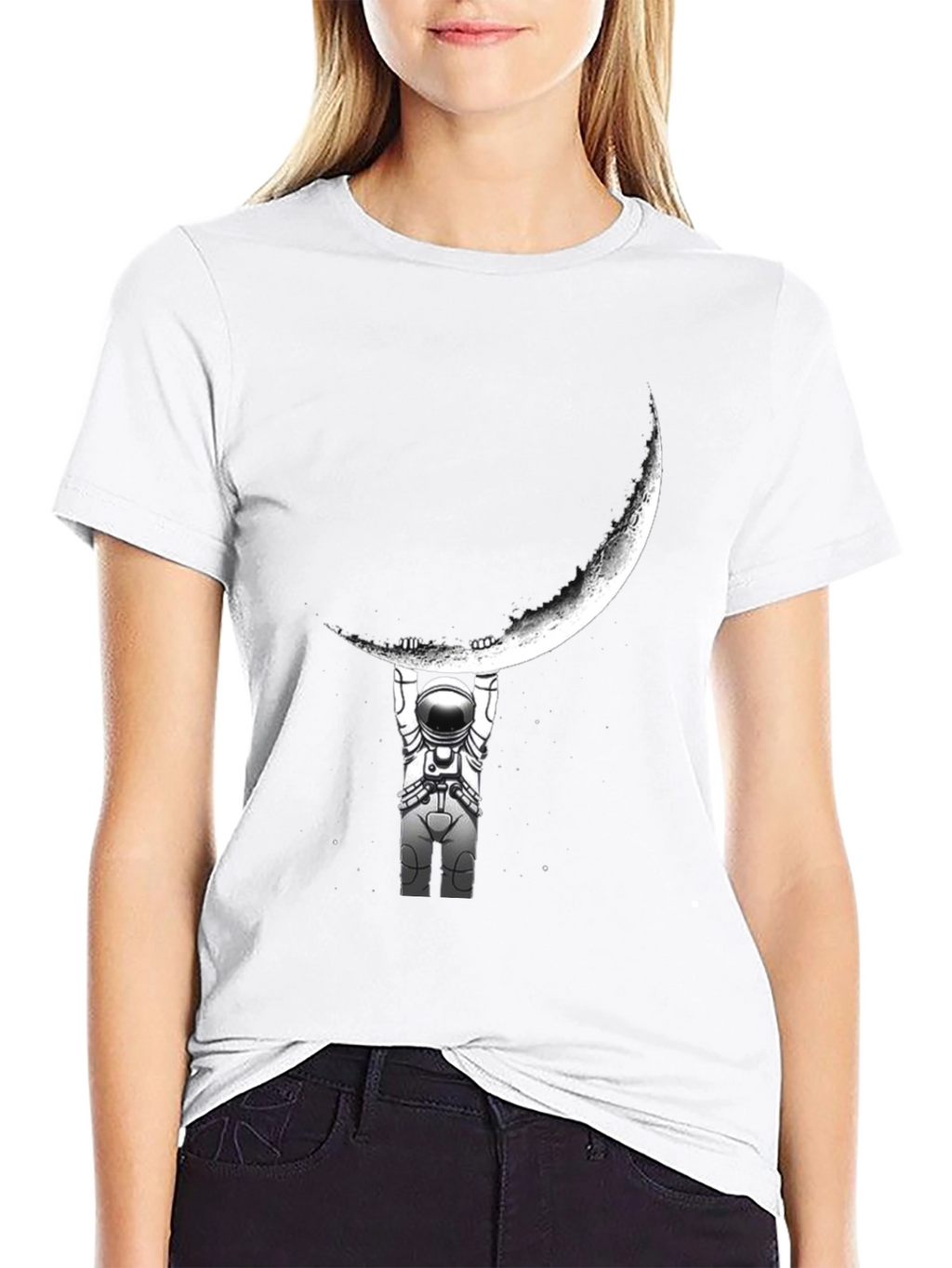 Astronaut Moon Lift Graphic T-Shirt