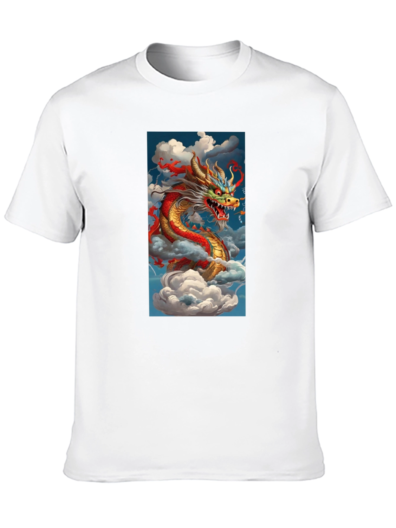 Dragon Graphic Tee - Mens Black Cotton T-Shirt