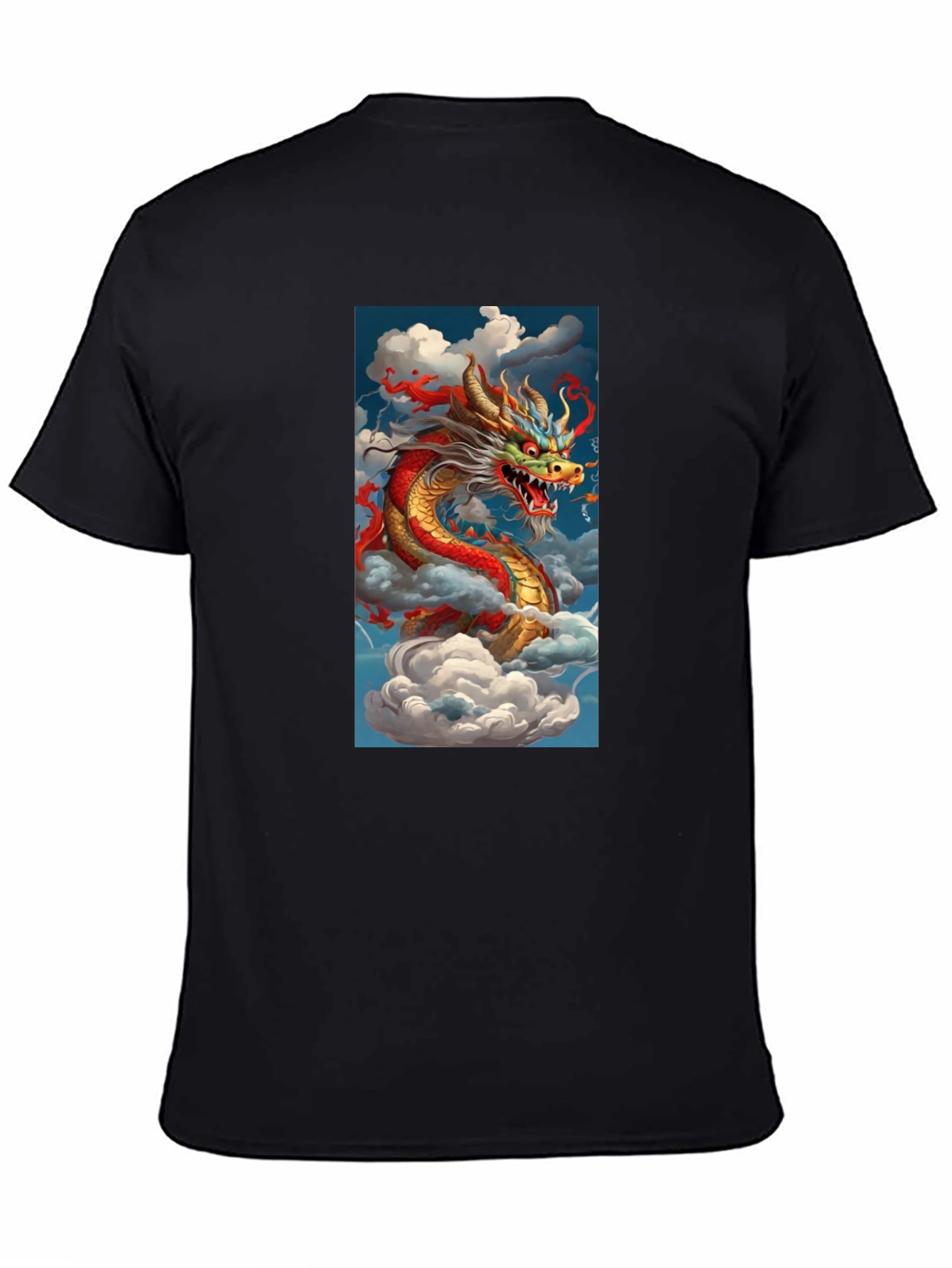 Dragon Graphic Tee - Mens Black Cotton T-Shirt