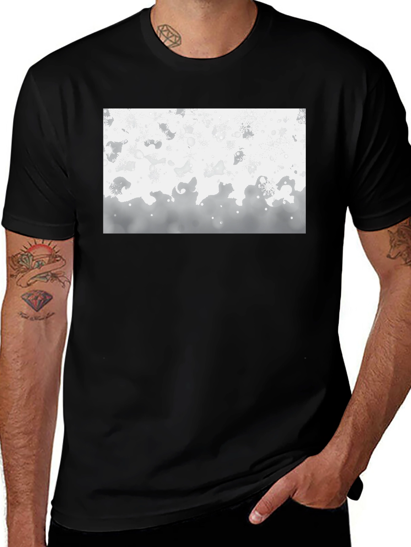 Abstract Pattern Black T-Shirt