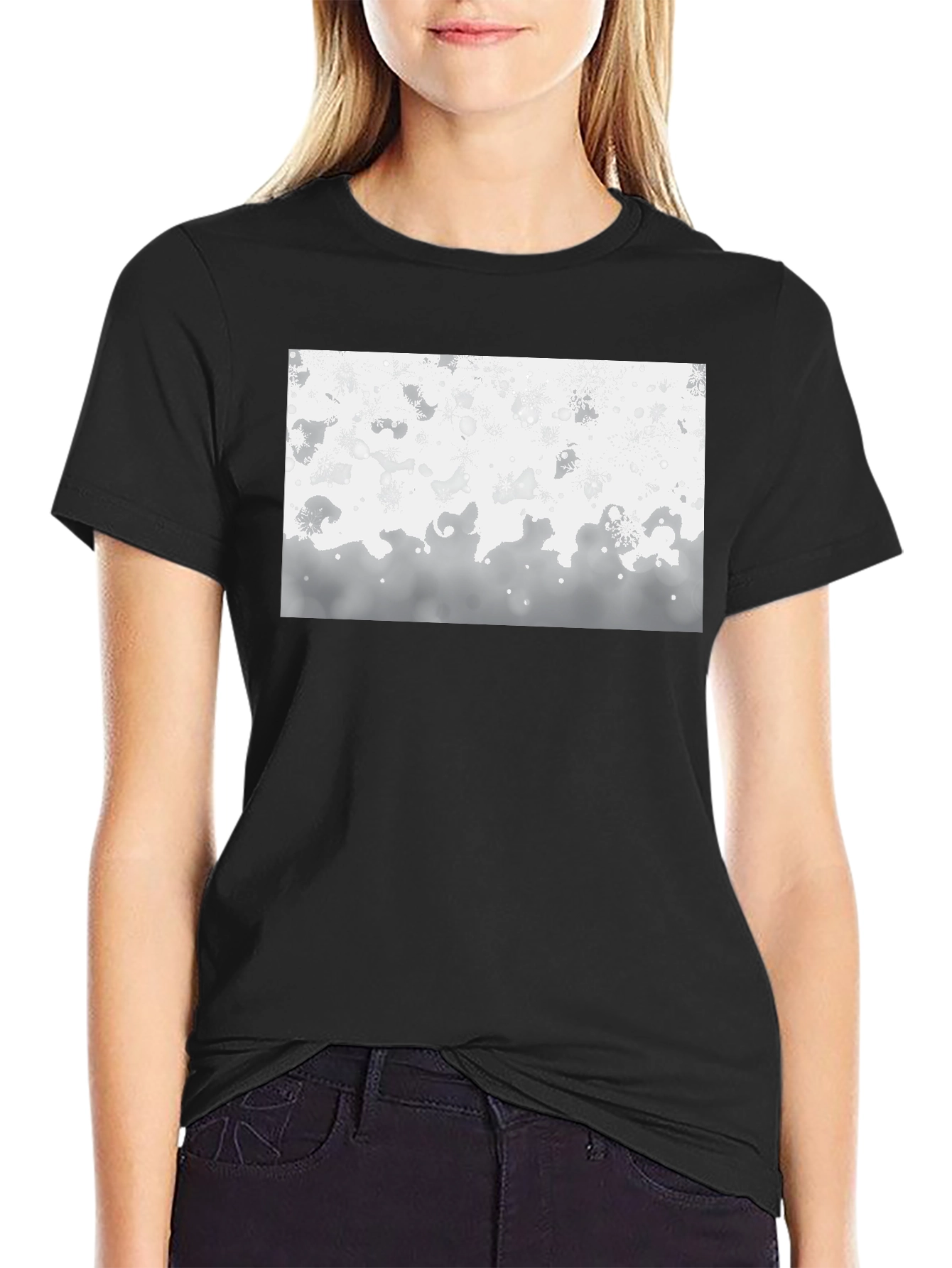 Abstract Pattern Black T-Shirt