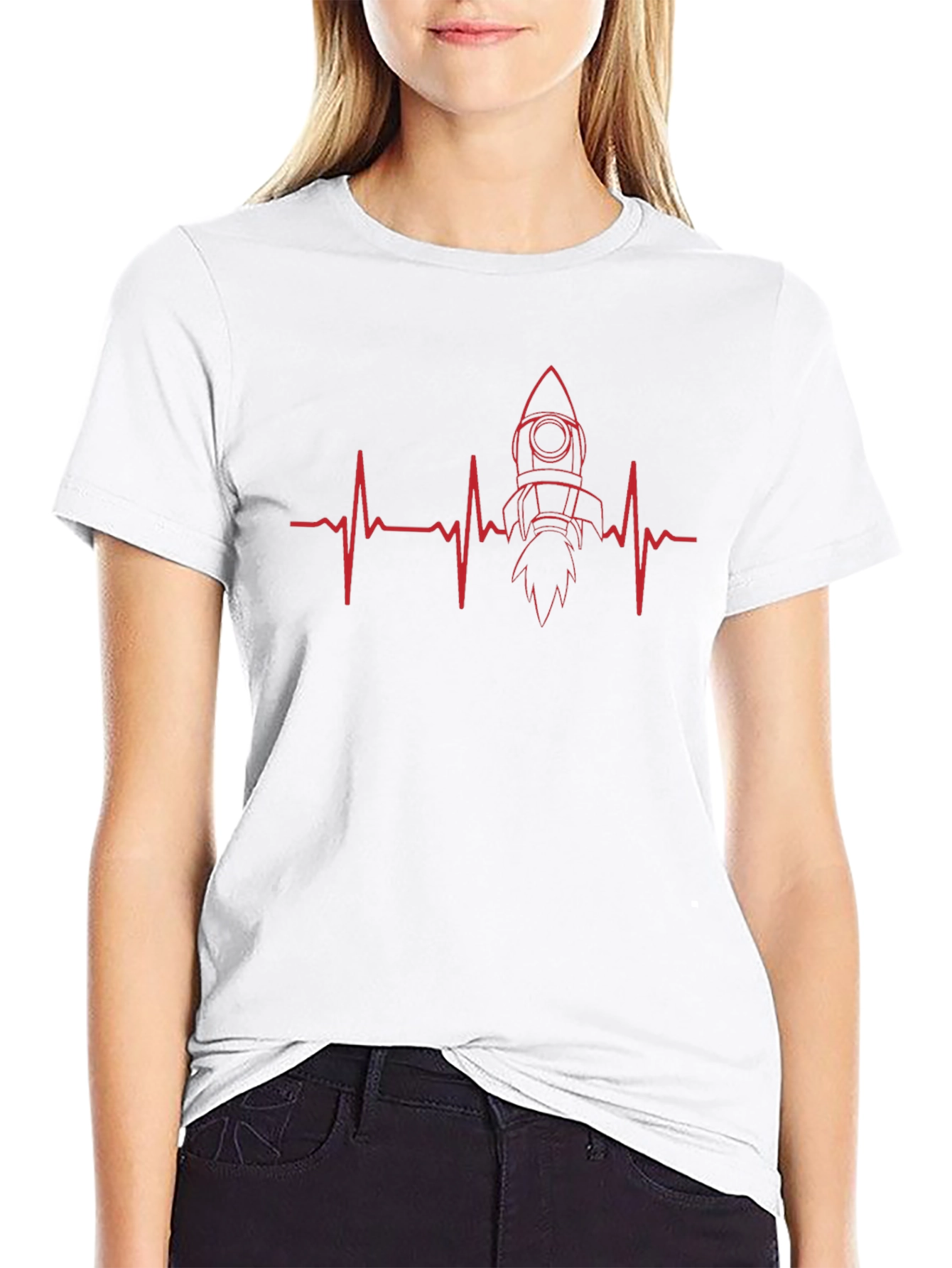Rocket Heartbeat T-Shirt - Mens Black Tee