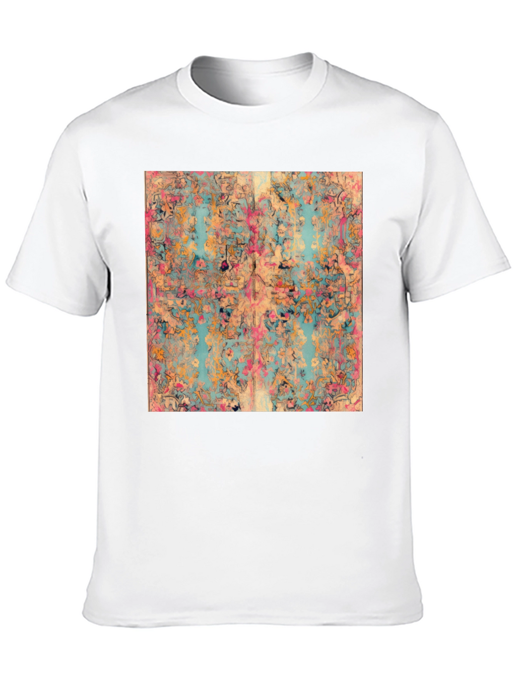 Floral Abstract Print Black T-Shirt