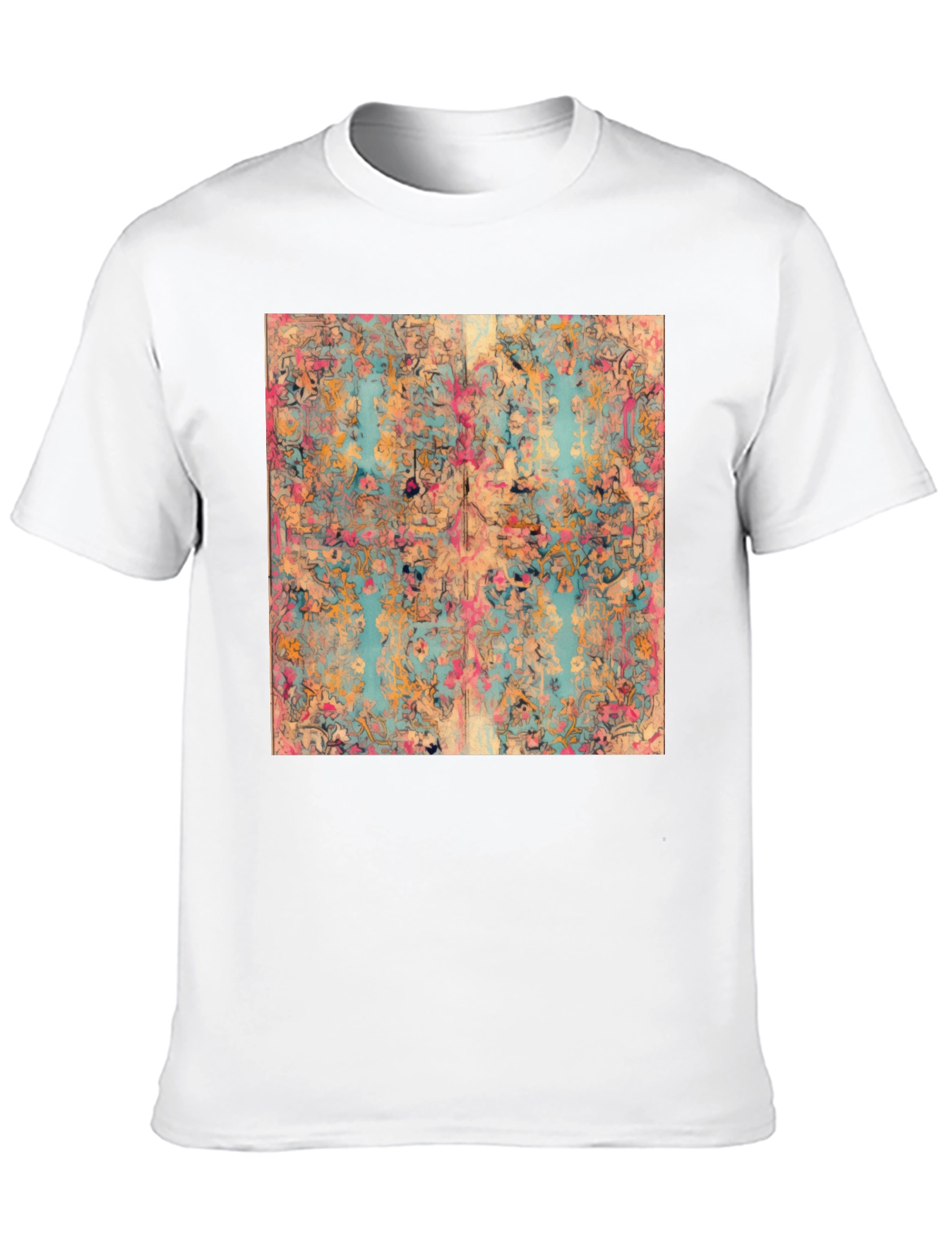 Floral Abstract Print Black T-Shirt