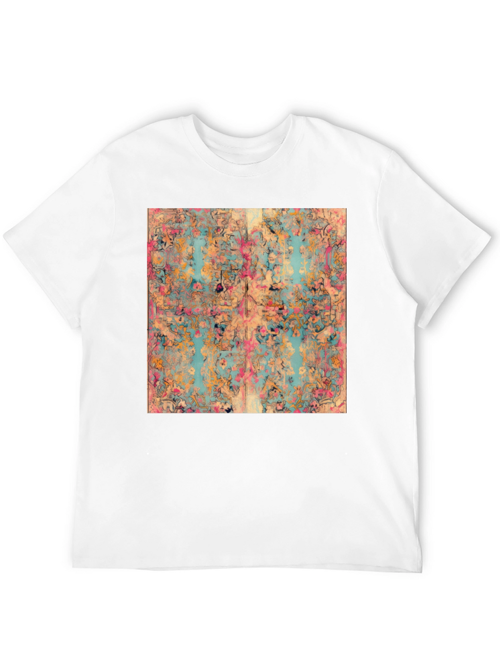 Floral Abstract Print Black T-Shirt