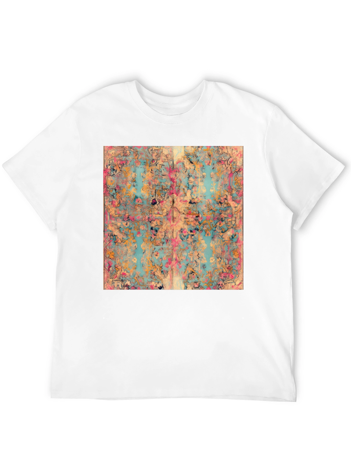 Floral Abstract Print Black T-Shirt