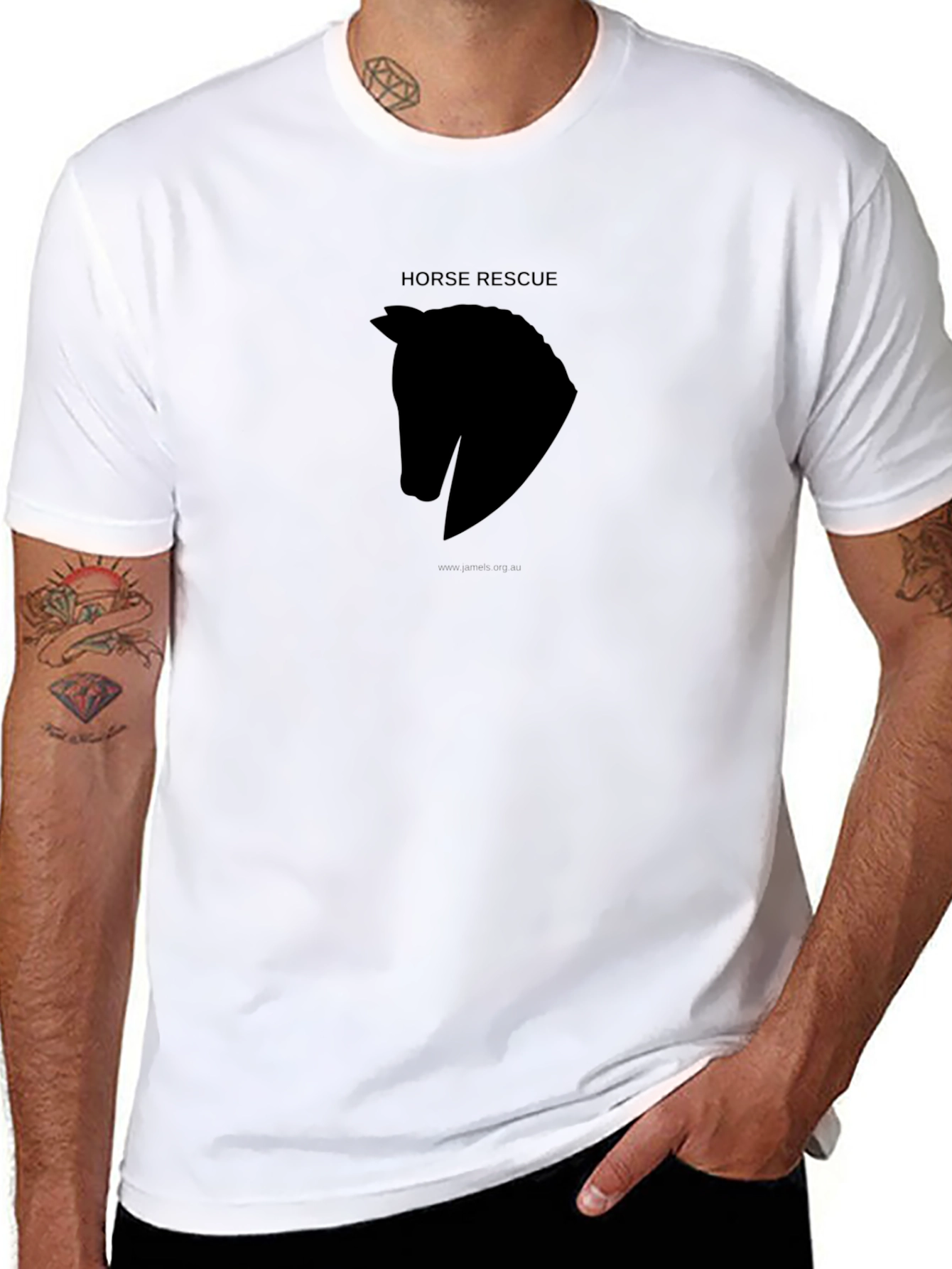 Horse Rescue Black Tee