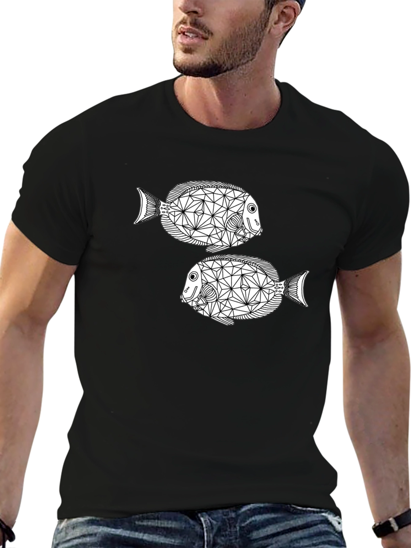Geometric Fish Graphic Tee