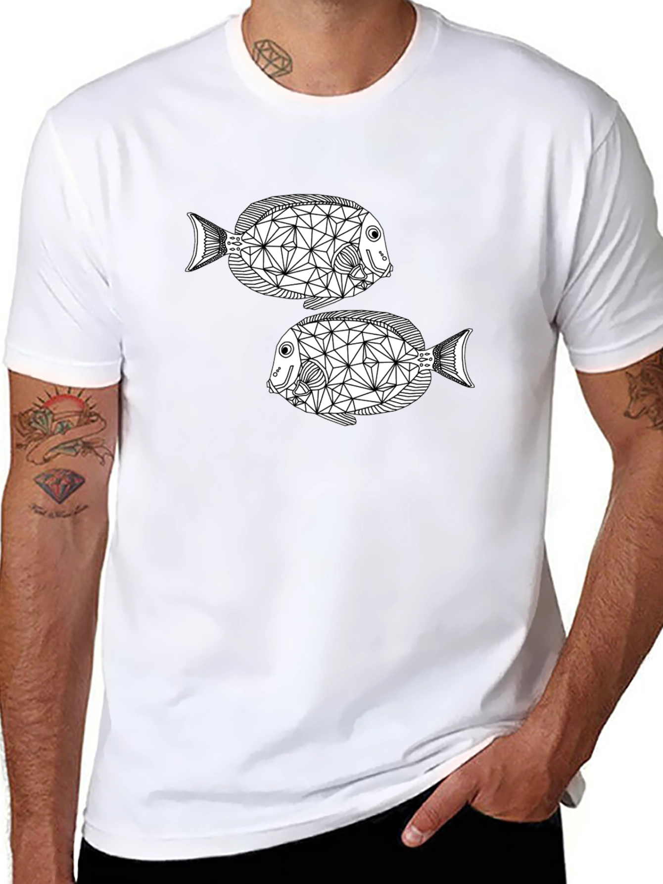 Geometric Fish Graphic Tee