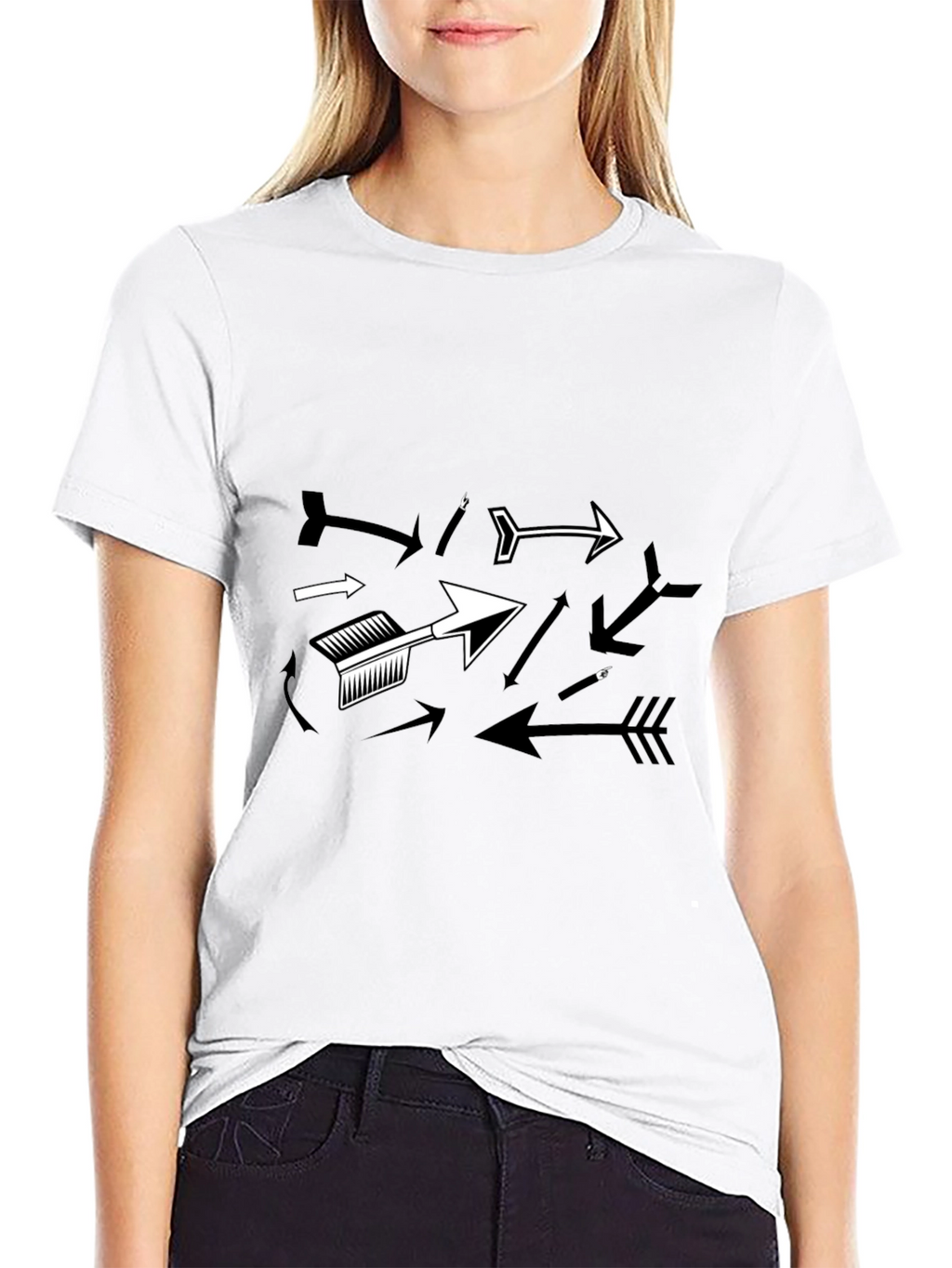 Arrow Graphic T-Shirt - Black Casual Tee