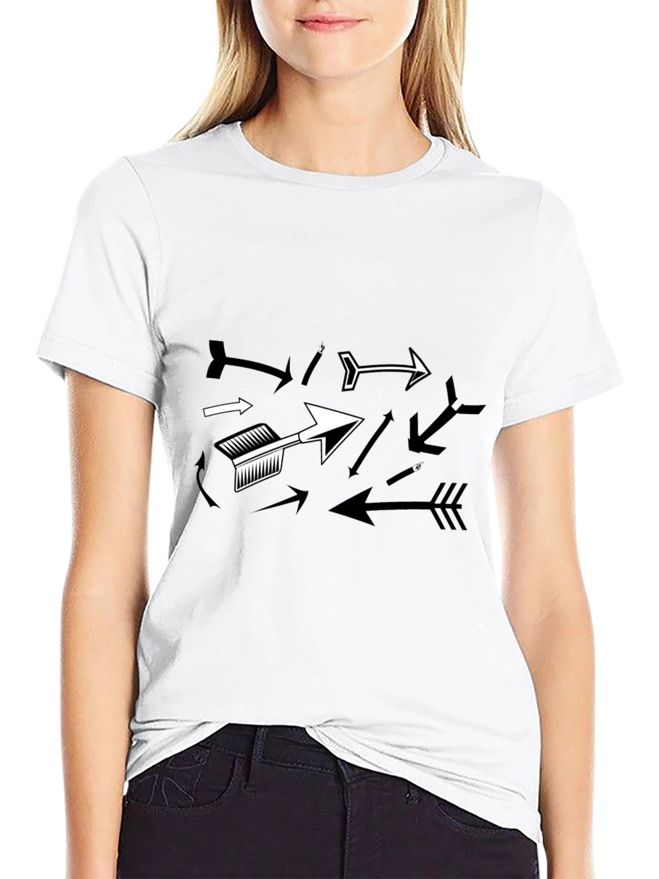 Arrow Graphic T-Shirt - Black Casual Tee