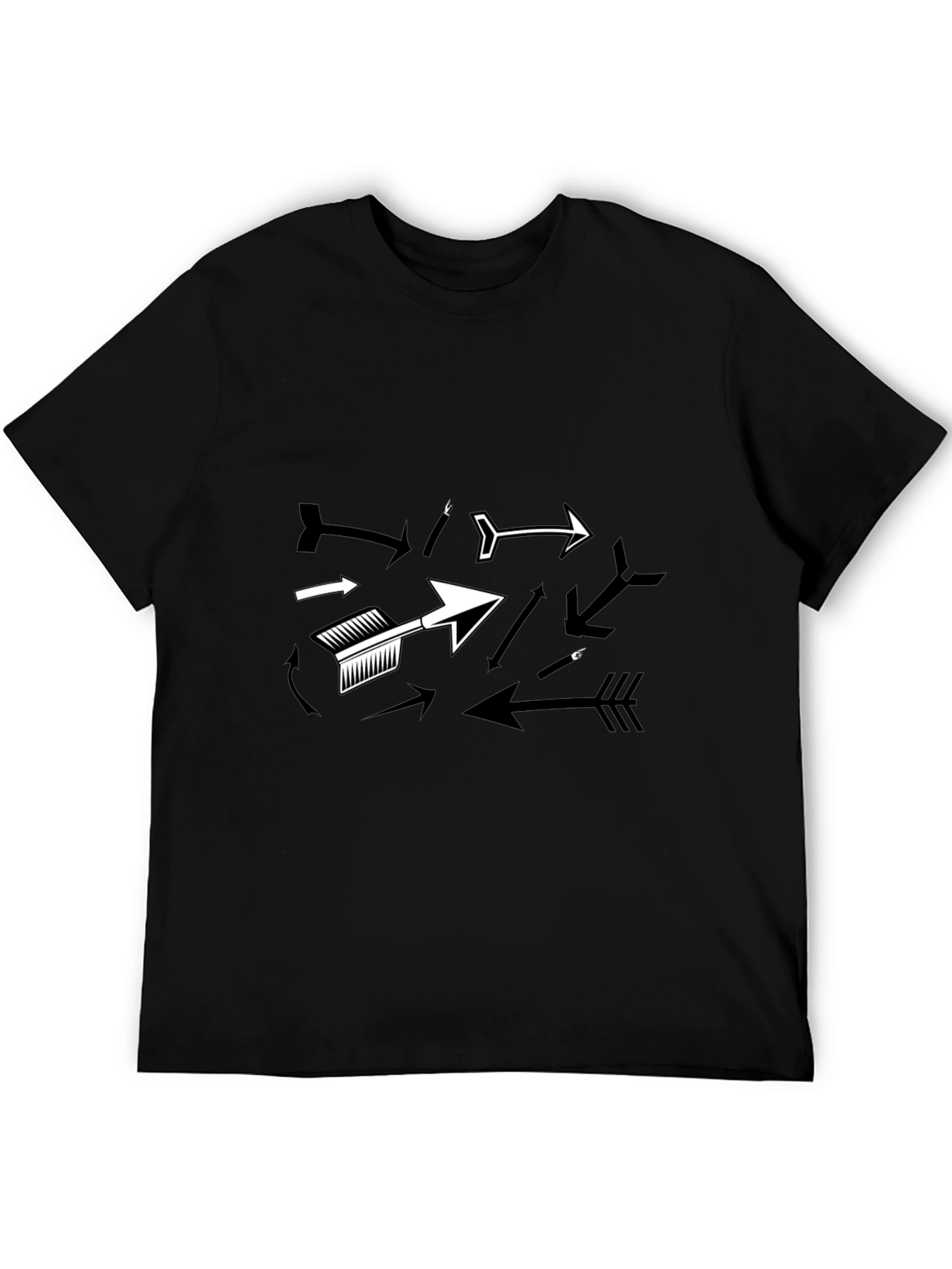 Arrow Graphic T-Shirt - Black Casual Tee