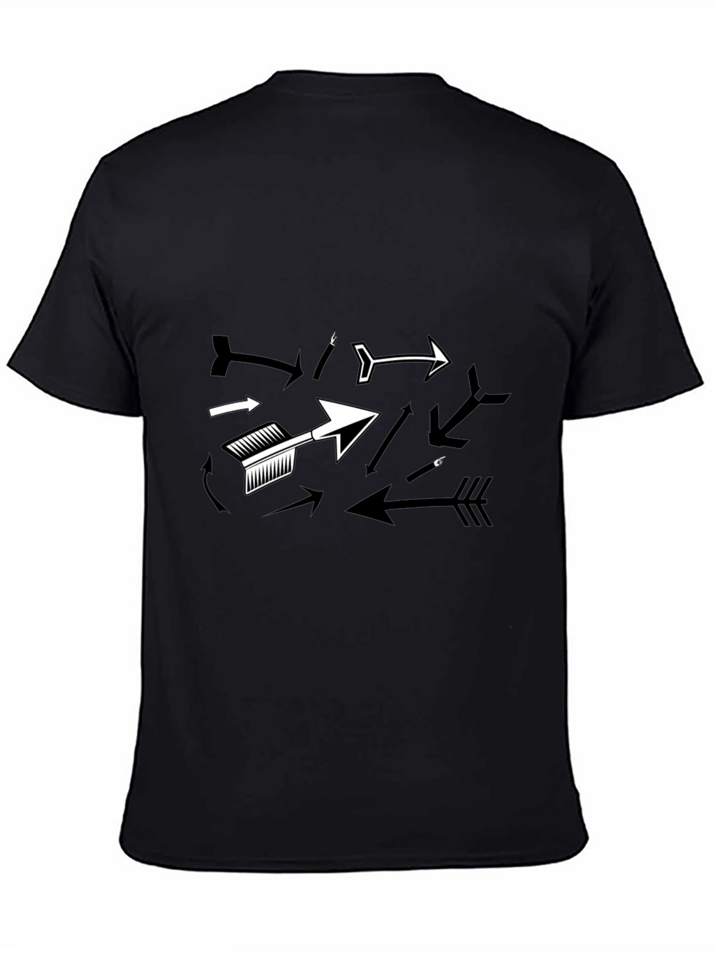 Arrow Graphic T-Shirt - Black Casual Tee