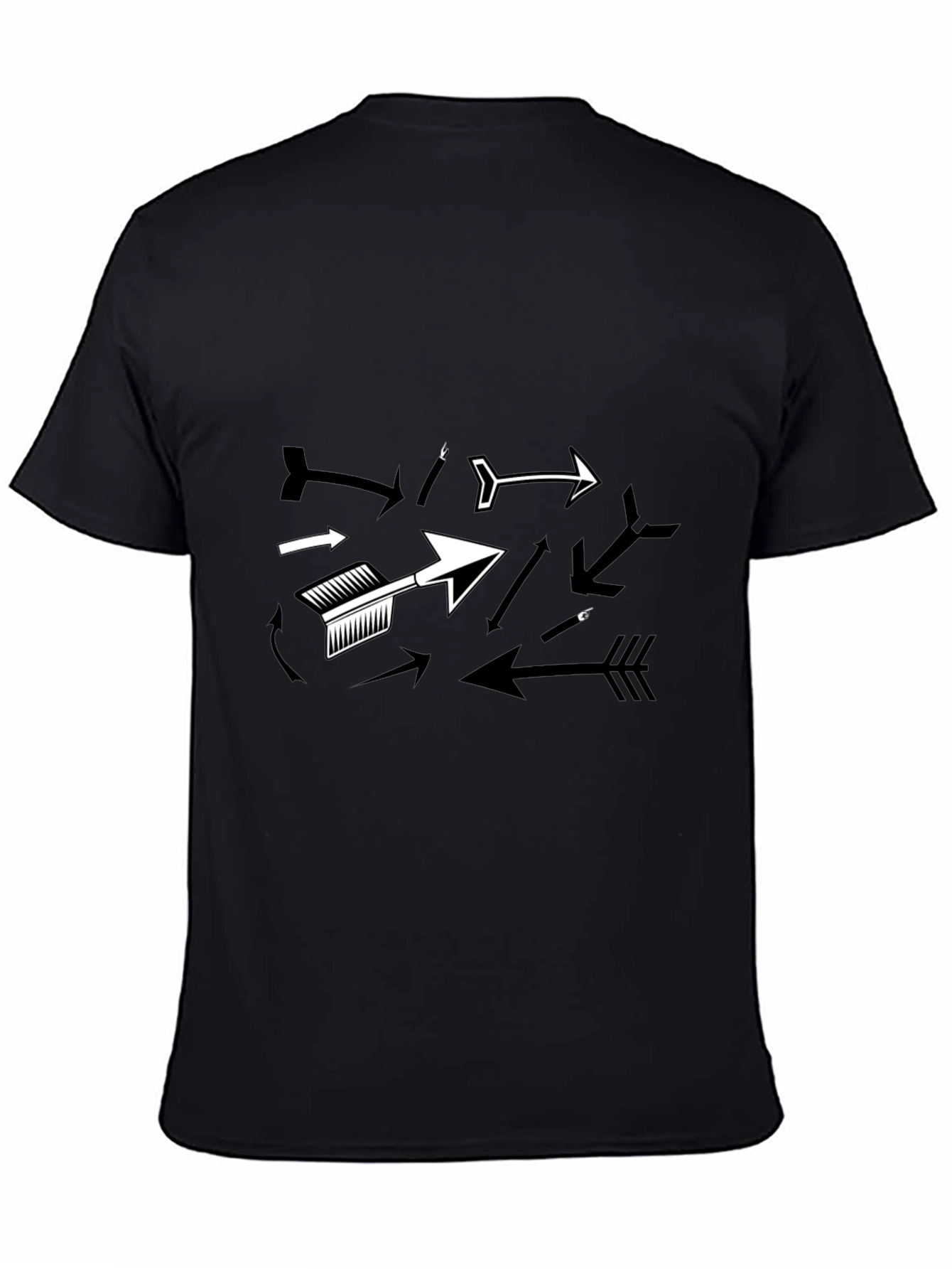 Arrow Graphic T-Shirt - Black Casual Tee