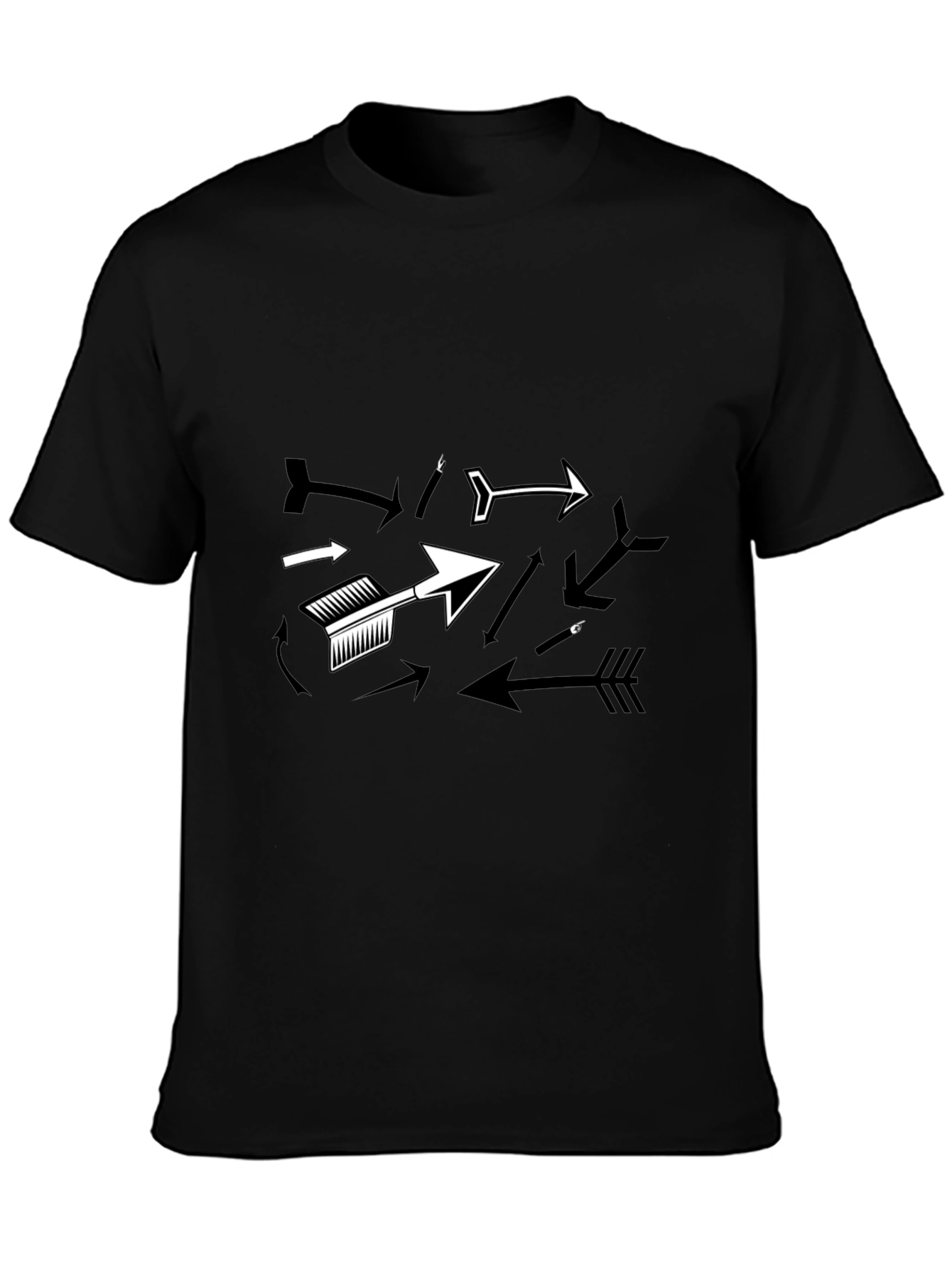 Arrow Graphic T-Shirt - Black Casual Tee