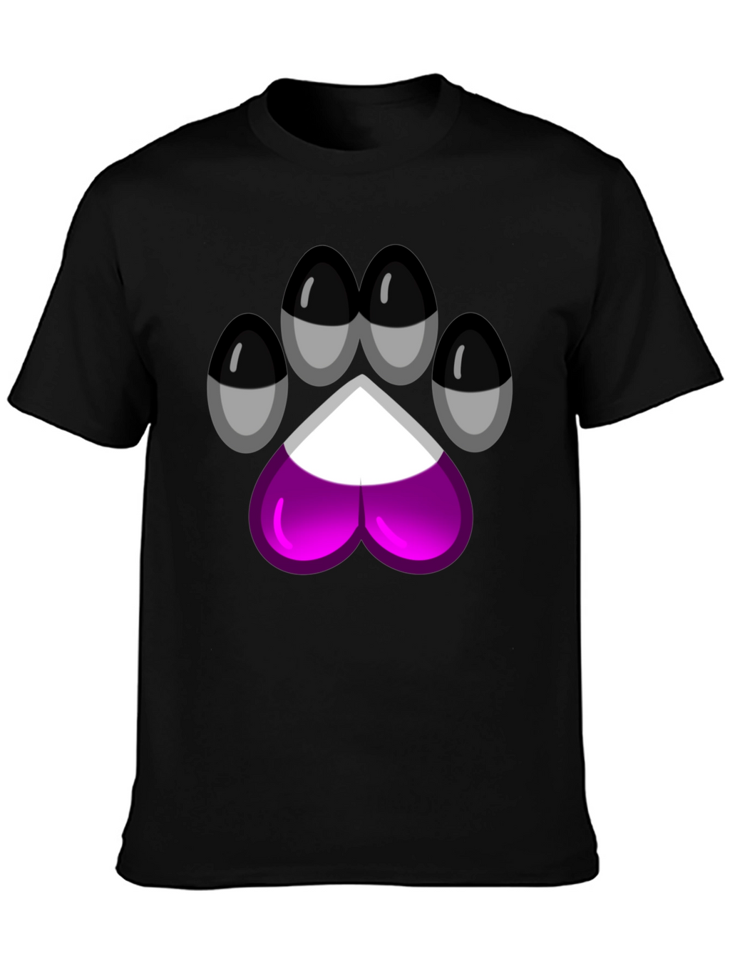 Asexual Pride Paw Print T-Shirt