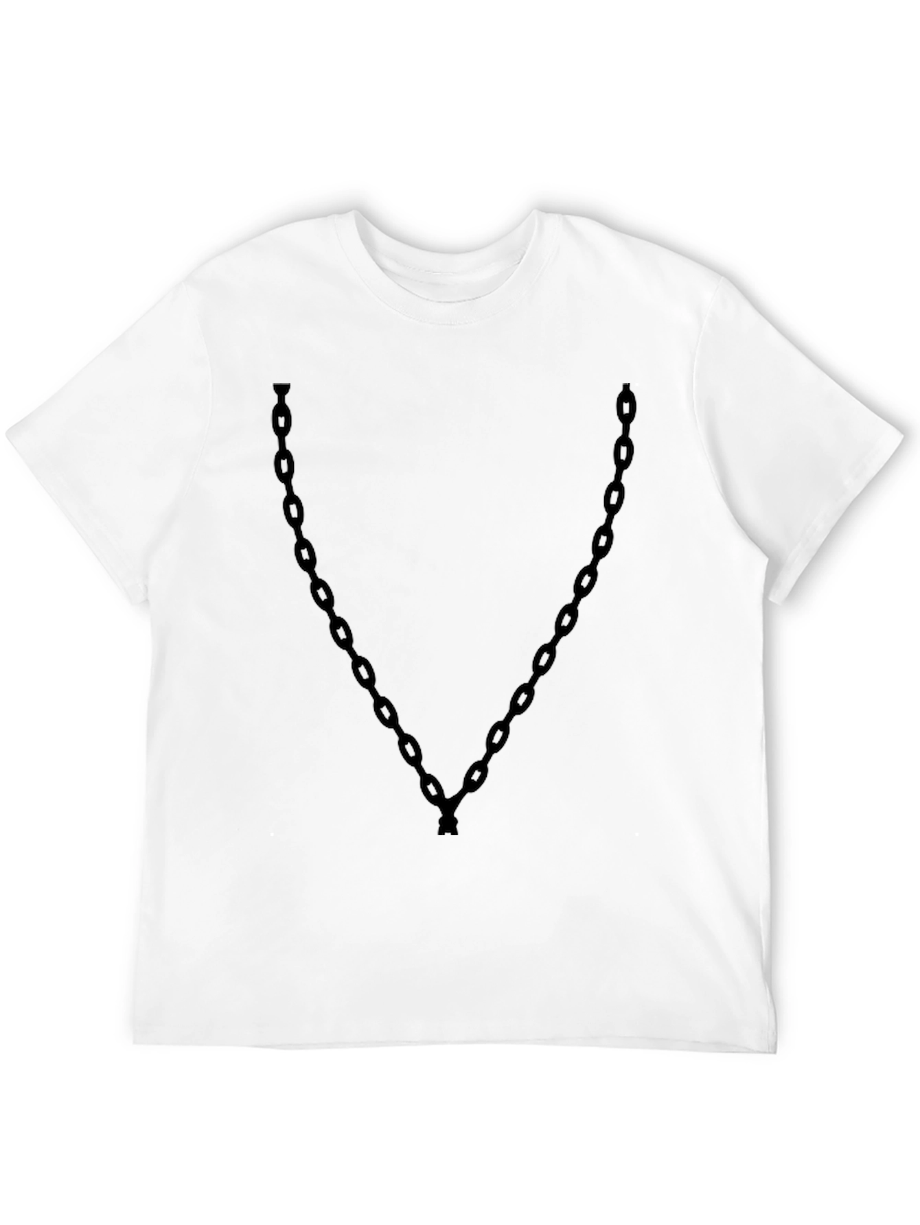 Mens Black Chain Print Graphic Tee