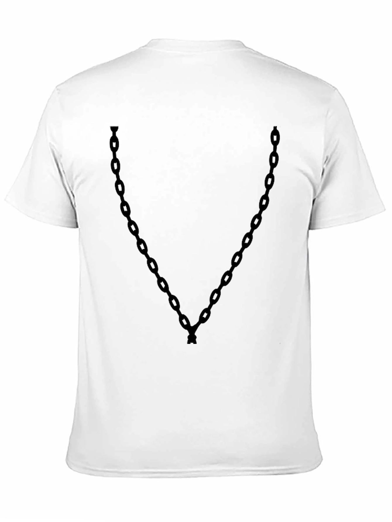 Mens Black Chain Print Graphic Tee