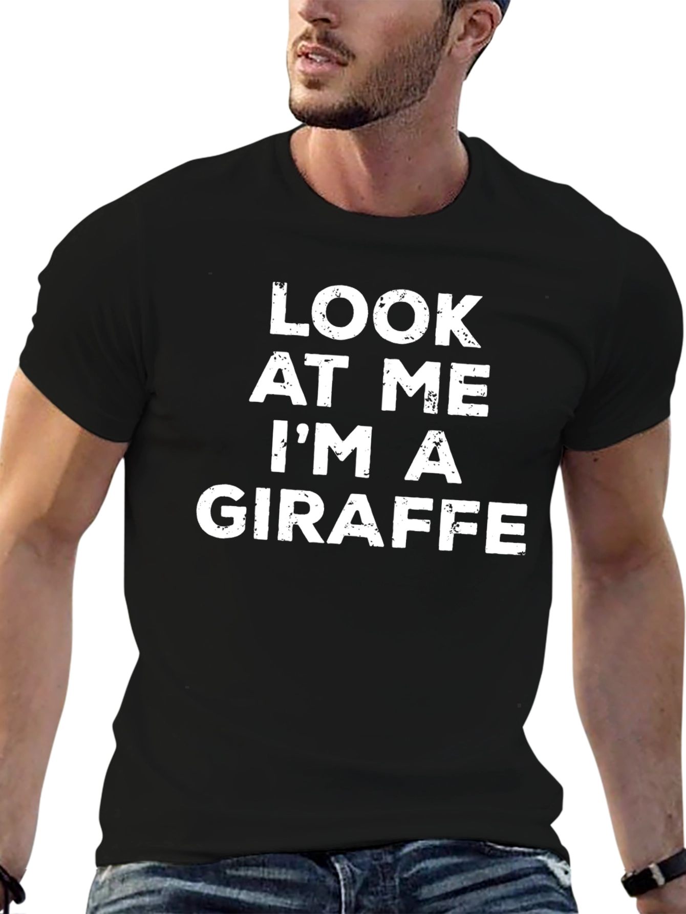 Look At Me Im A Giraffe Black T-Shirt