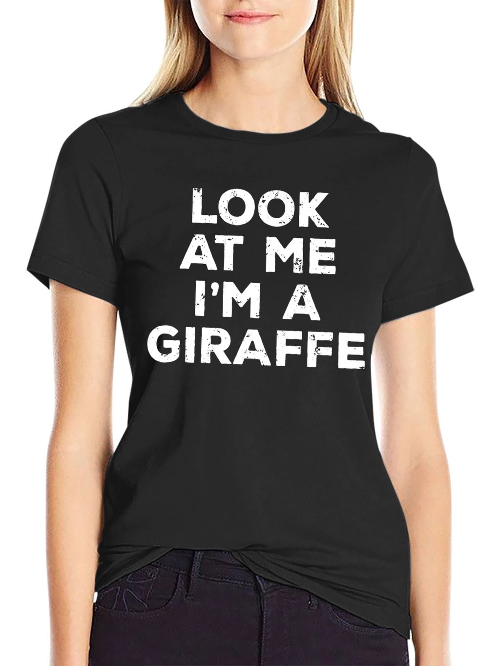 Look At Me Im A Giraffe Black T-Shirt