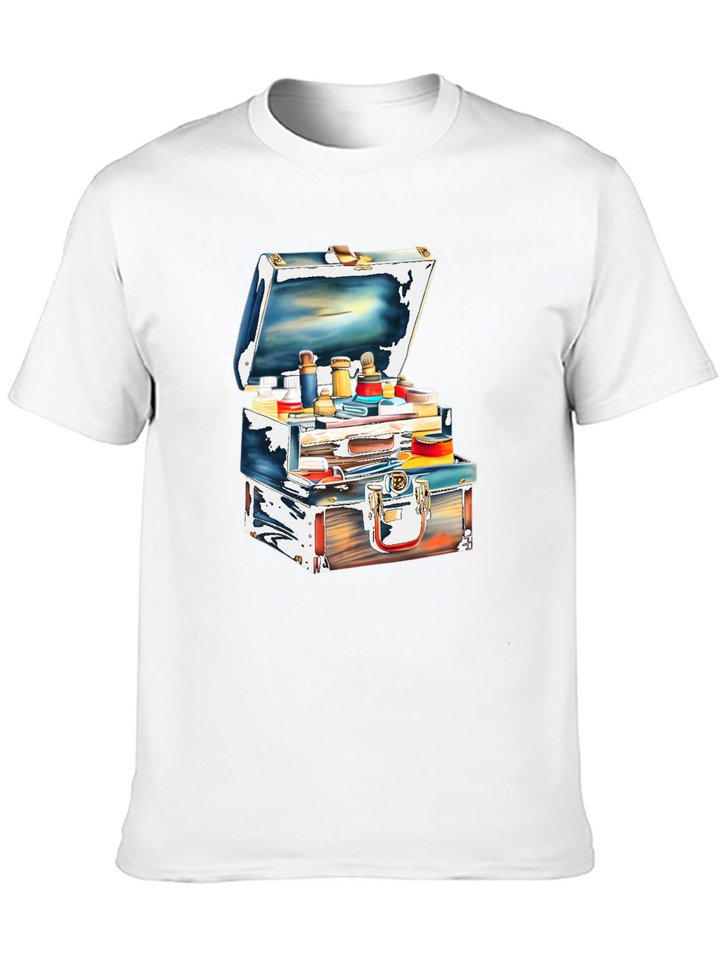 Unique Suitcase Illustration Graphic T-Shirt