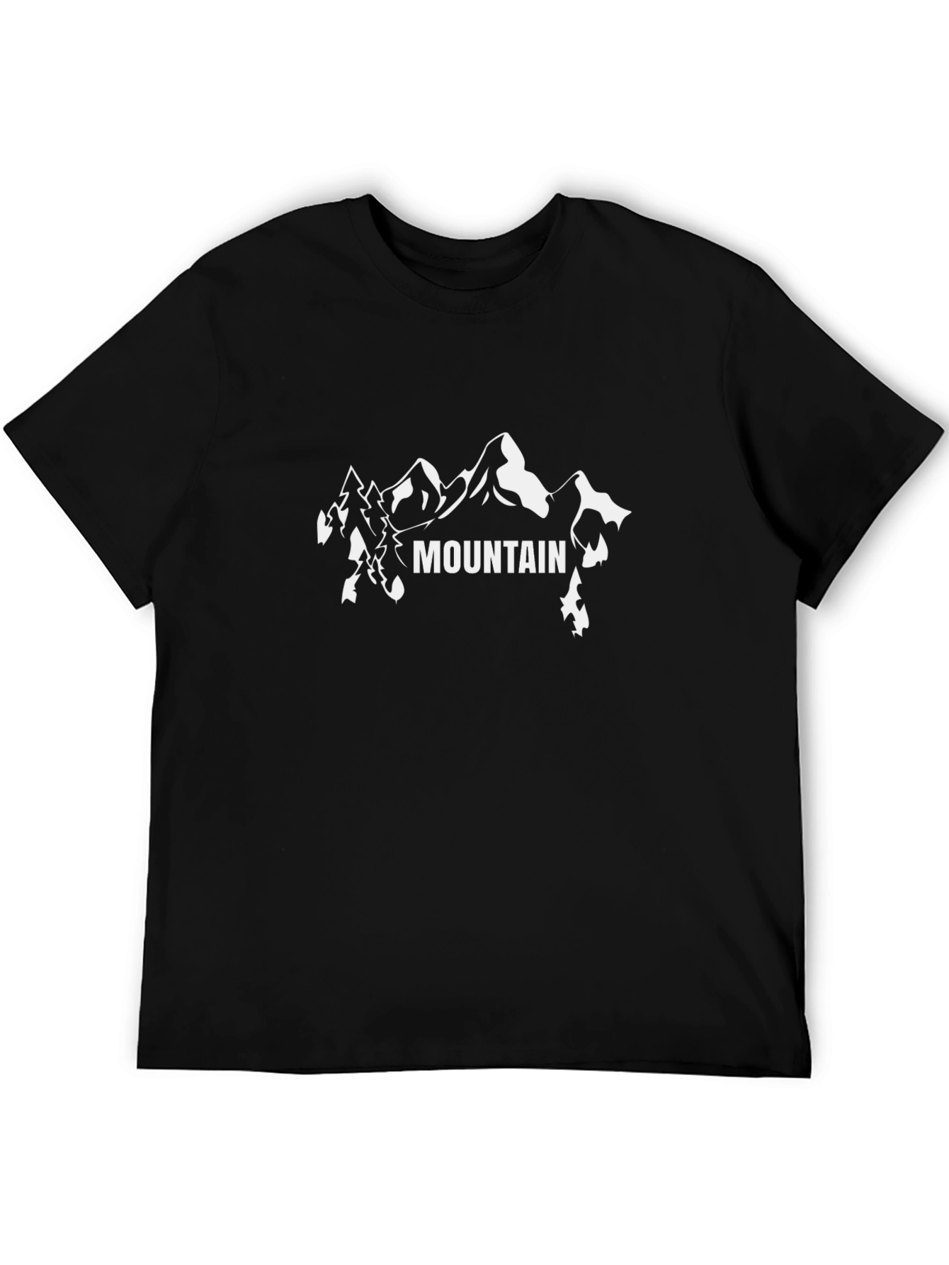 Mountain Graphic Tee - Black Cotton T-Shirt