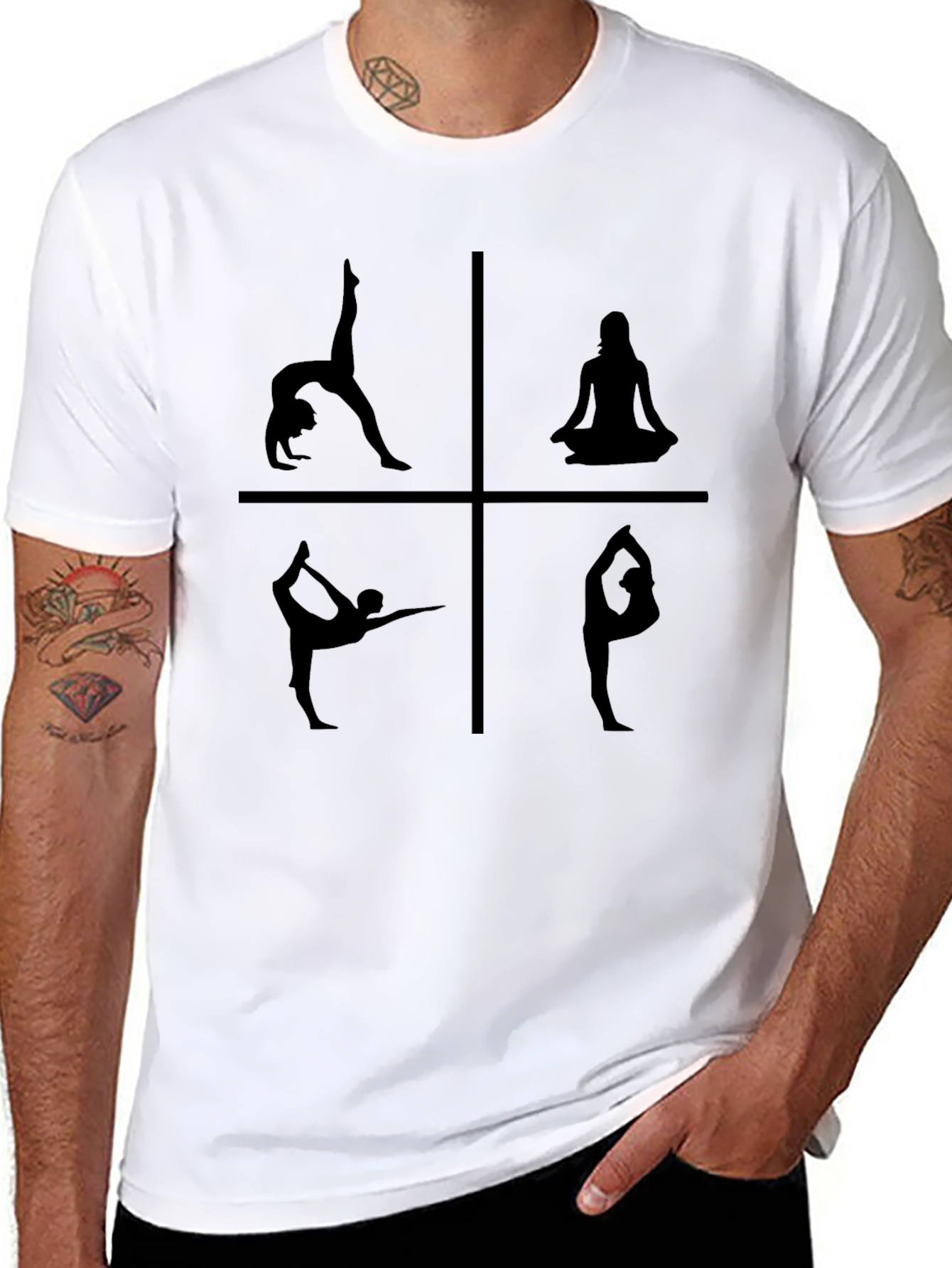 Yoga Pose Silhouette Graphic T-Shirt