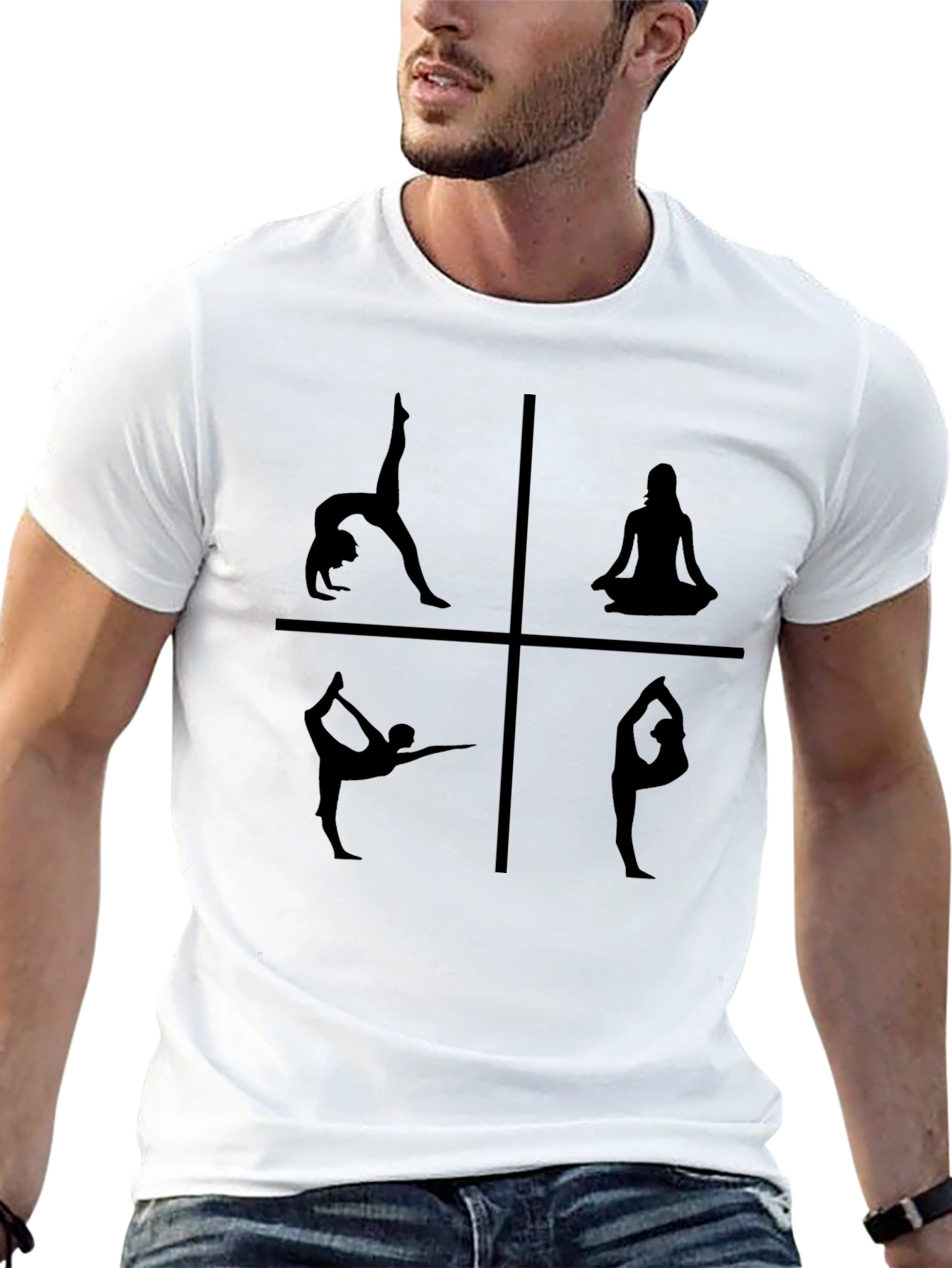 Yoga Pose Silhouette Graphic T-Shirt