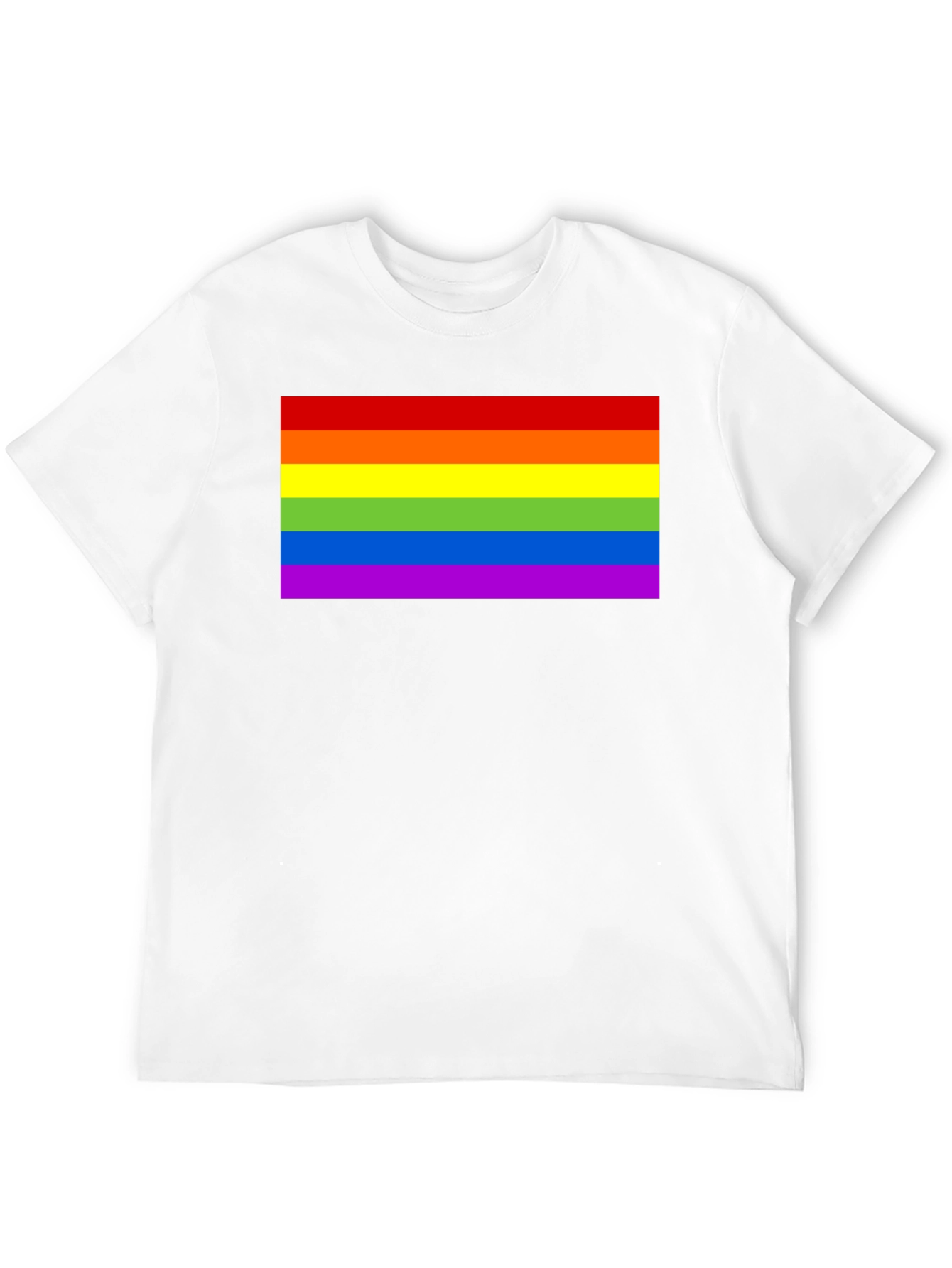 Pride Rainbow Flag Graphic Tee - Black Cotton T-Shirt