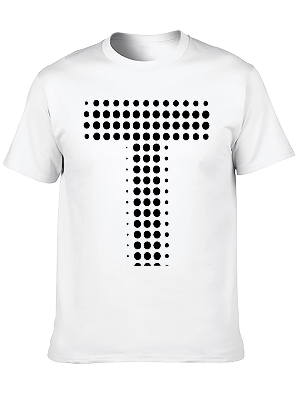 Modern Black Tee with Circle Letter Graphic
