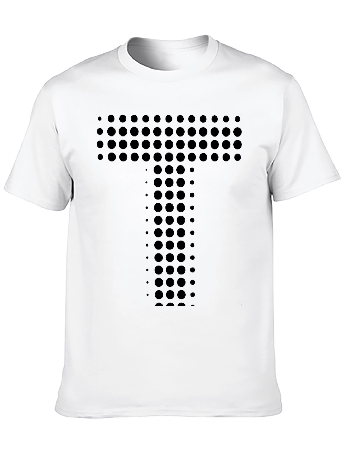 Modern Black Tee with Circle Letter Graphic