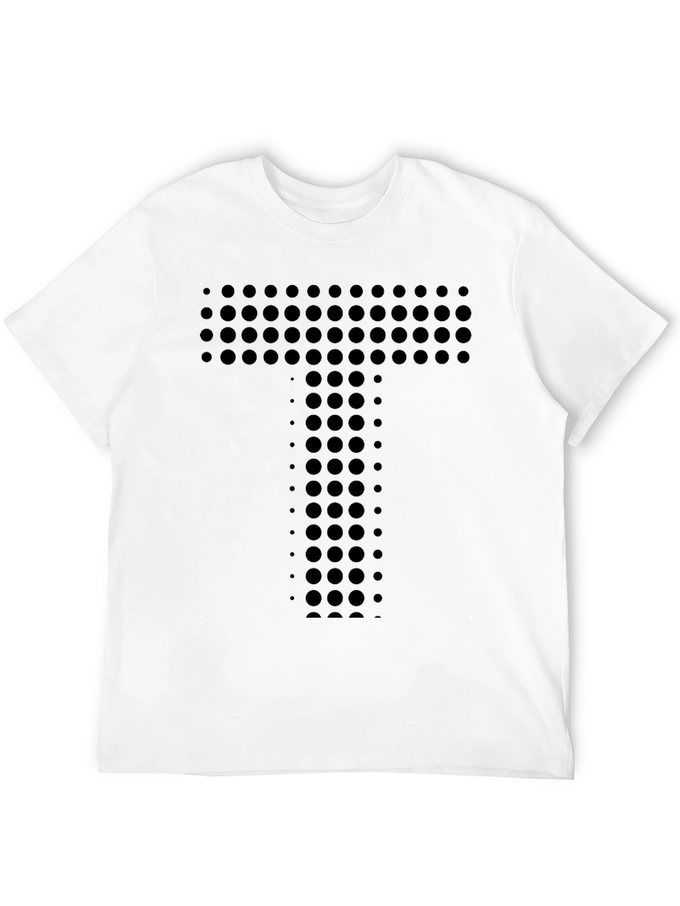 Modern Black Tee with Circle Letter Graphic