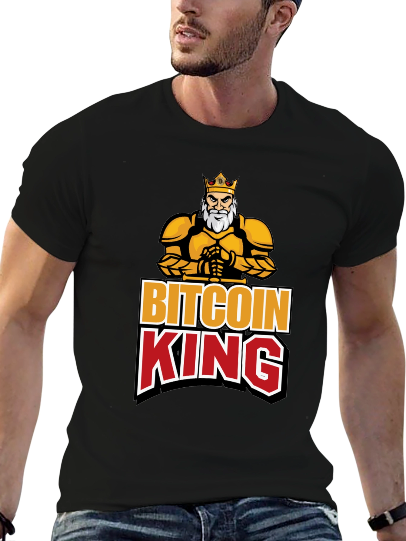 Bitcoin King Black Graphic T-Shirt