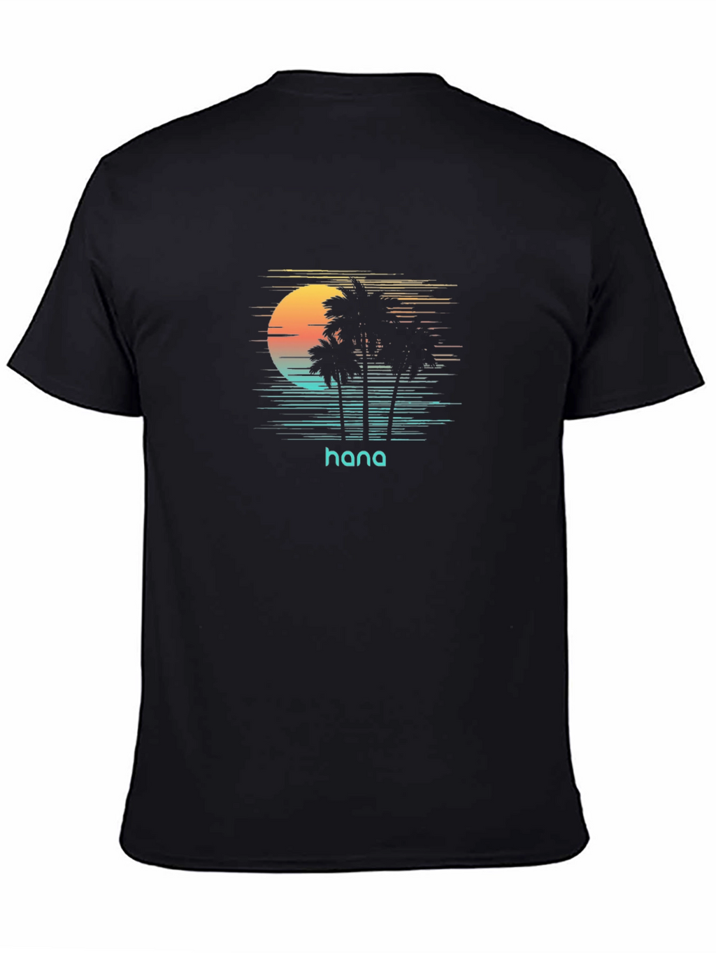 Hana Palm Tree Sunset Graphic Tee - Black