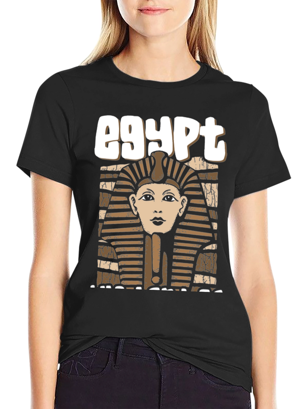 Egypt Pharaoh Graphic Tee - Black Cotton T-Shirt