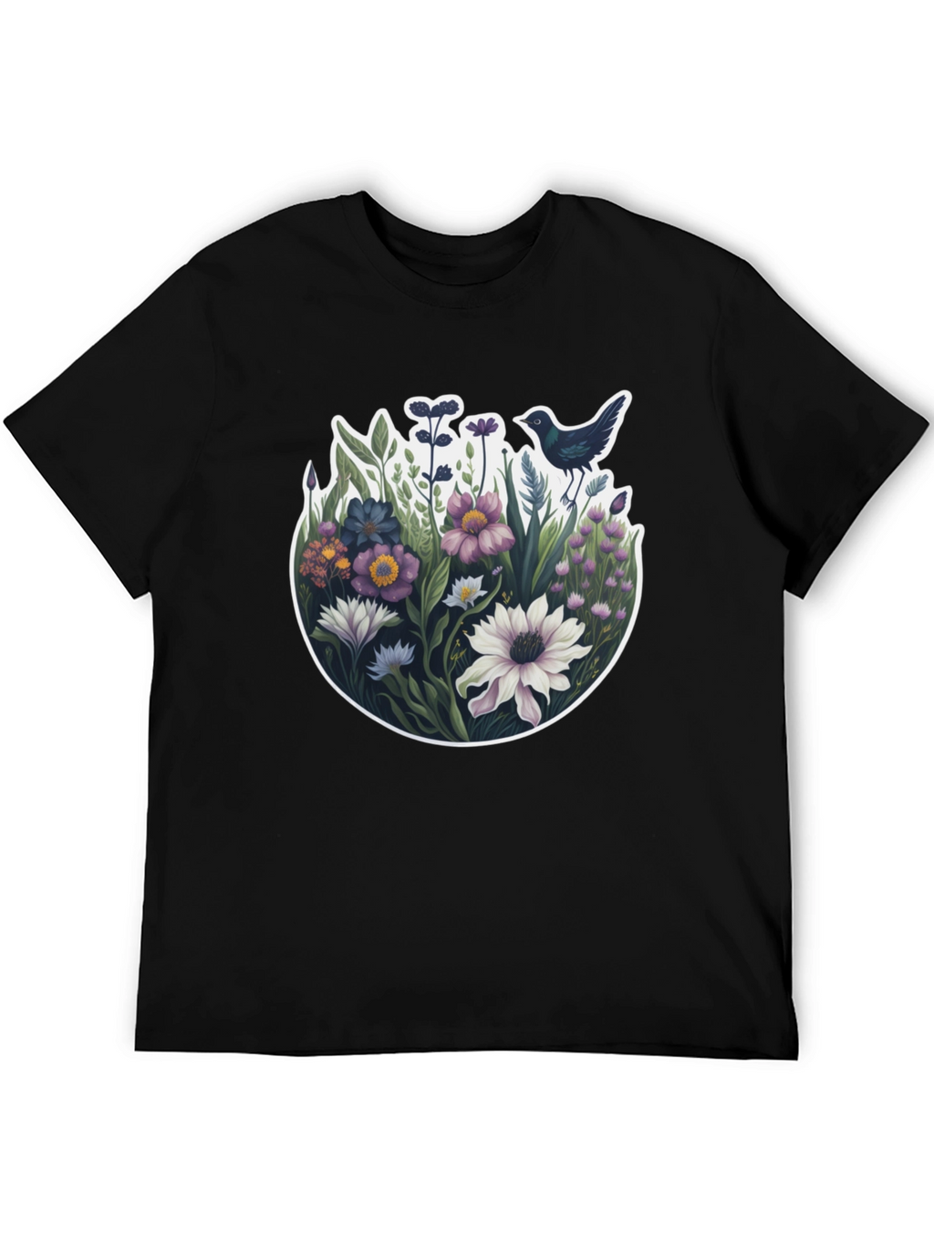Floral Bird T-Shirt - Nature Inspired Design