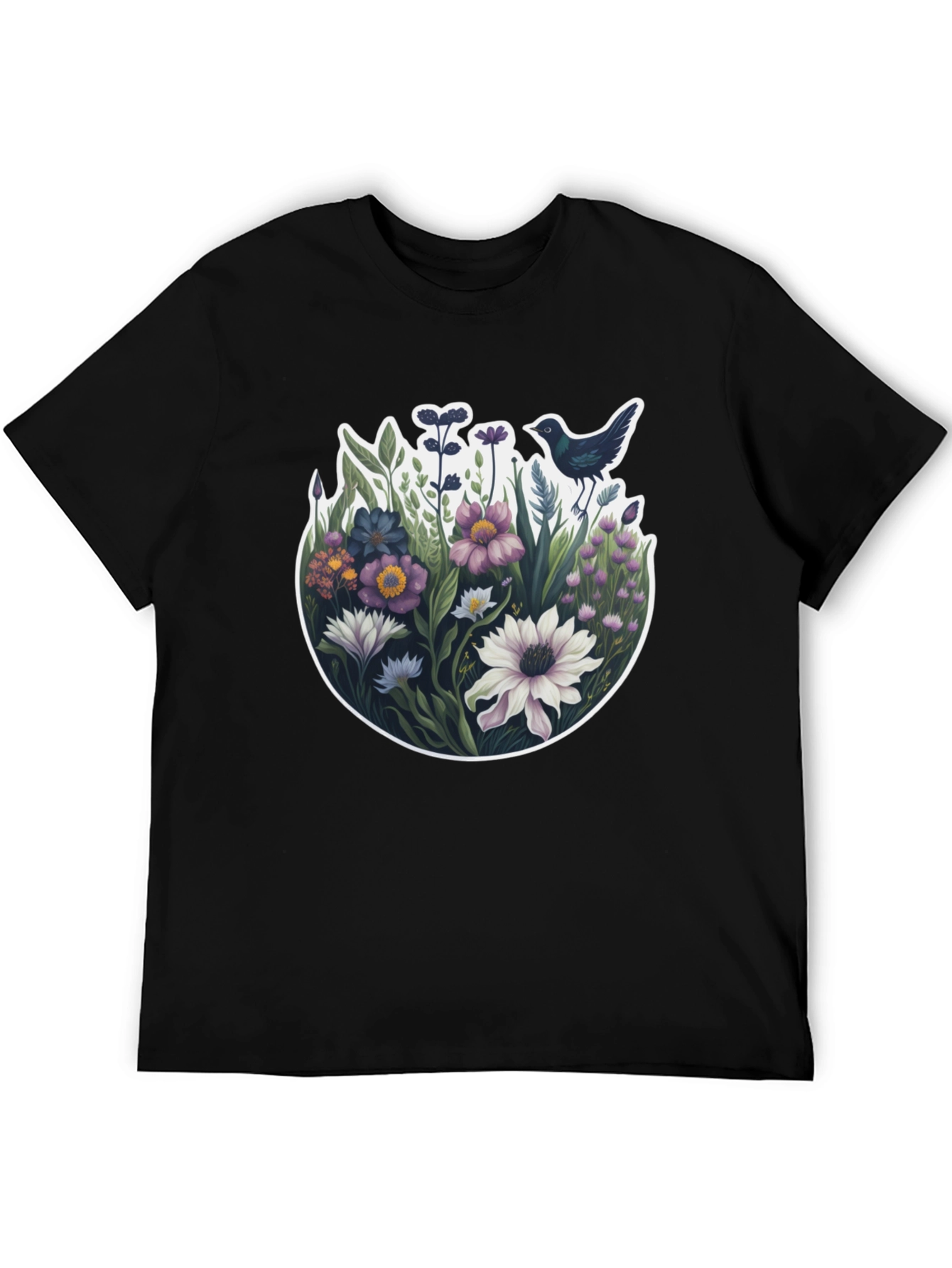 Floral Bird T-Shirt - Nature Inspired Design