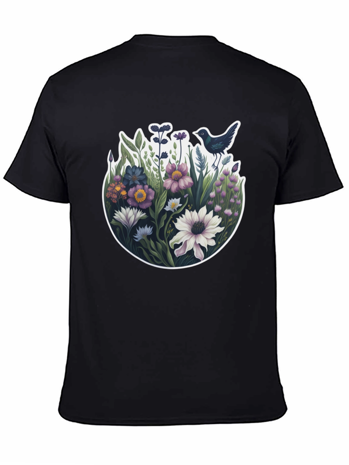 Floral Bird T-Shirt - Nature Inspired Design