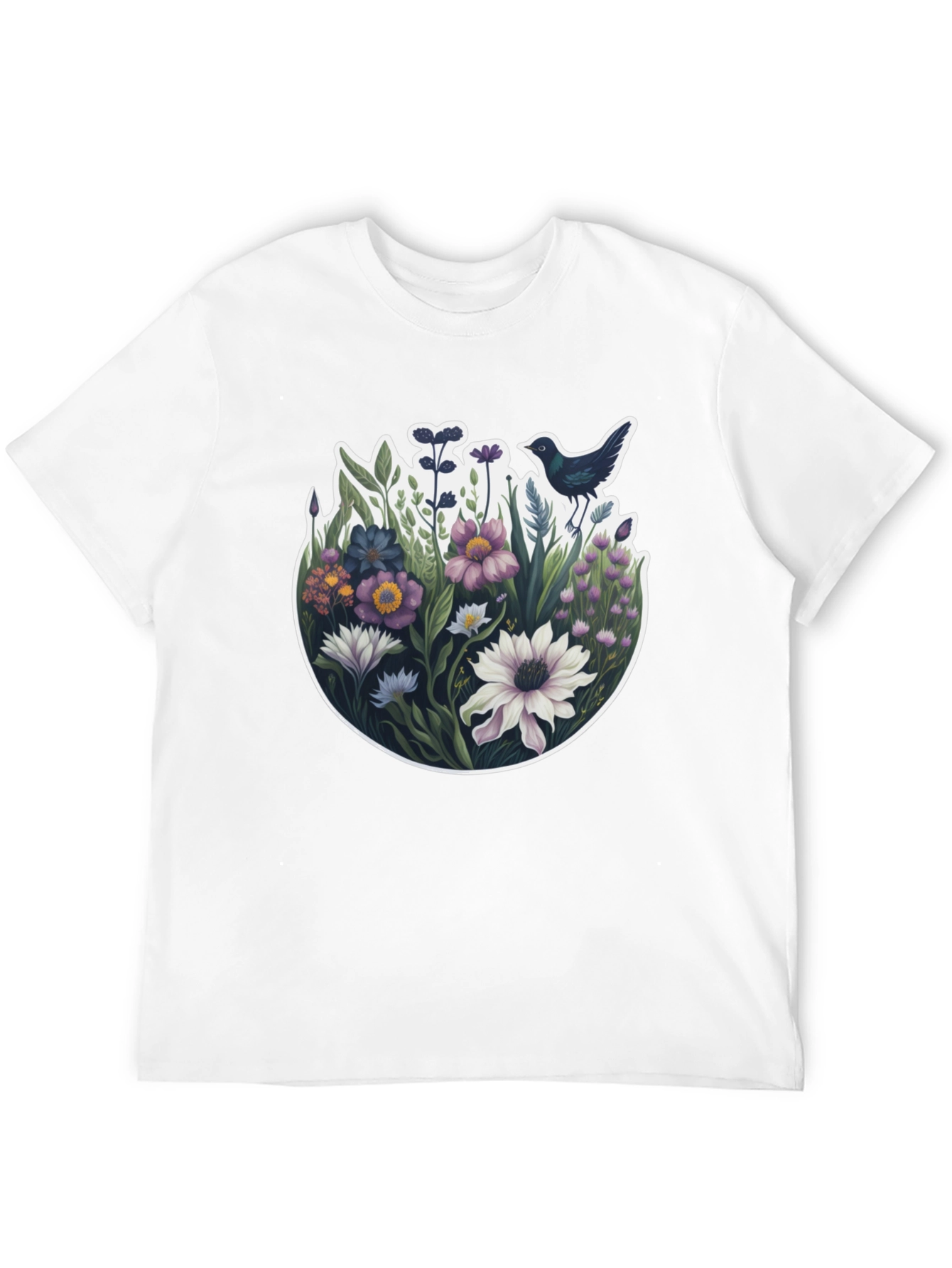 Floral Bird T-Shirt - Nature Inspired Design